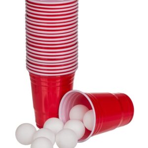 Zestaw do Beer Ponga - Czerwone Kubki + Piłki